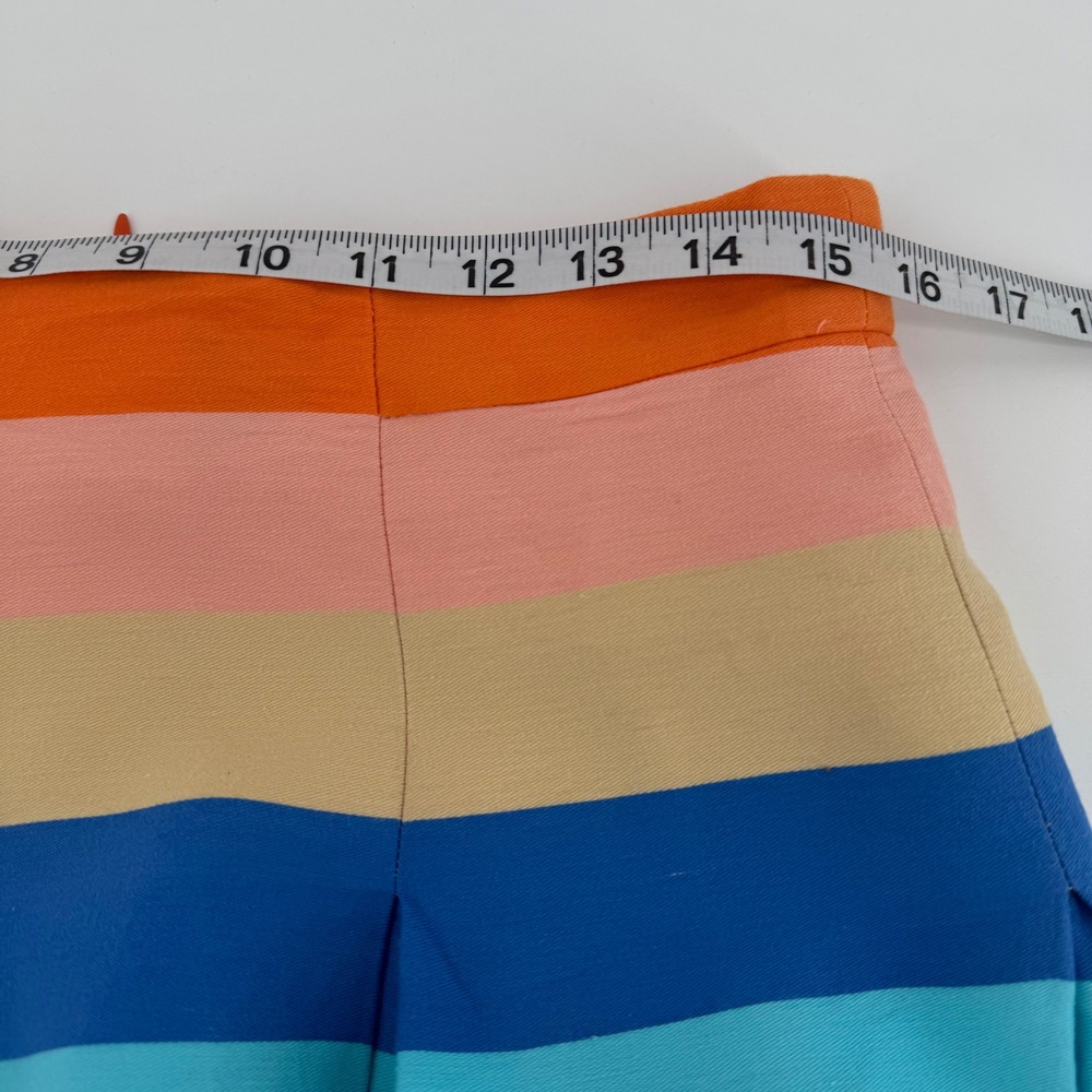 Akris Punto Striped A-Line Skirt Top Set Womens 10 Pleated Pockets‎ Designer - Picture 5 of 16